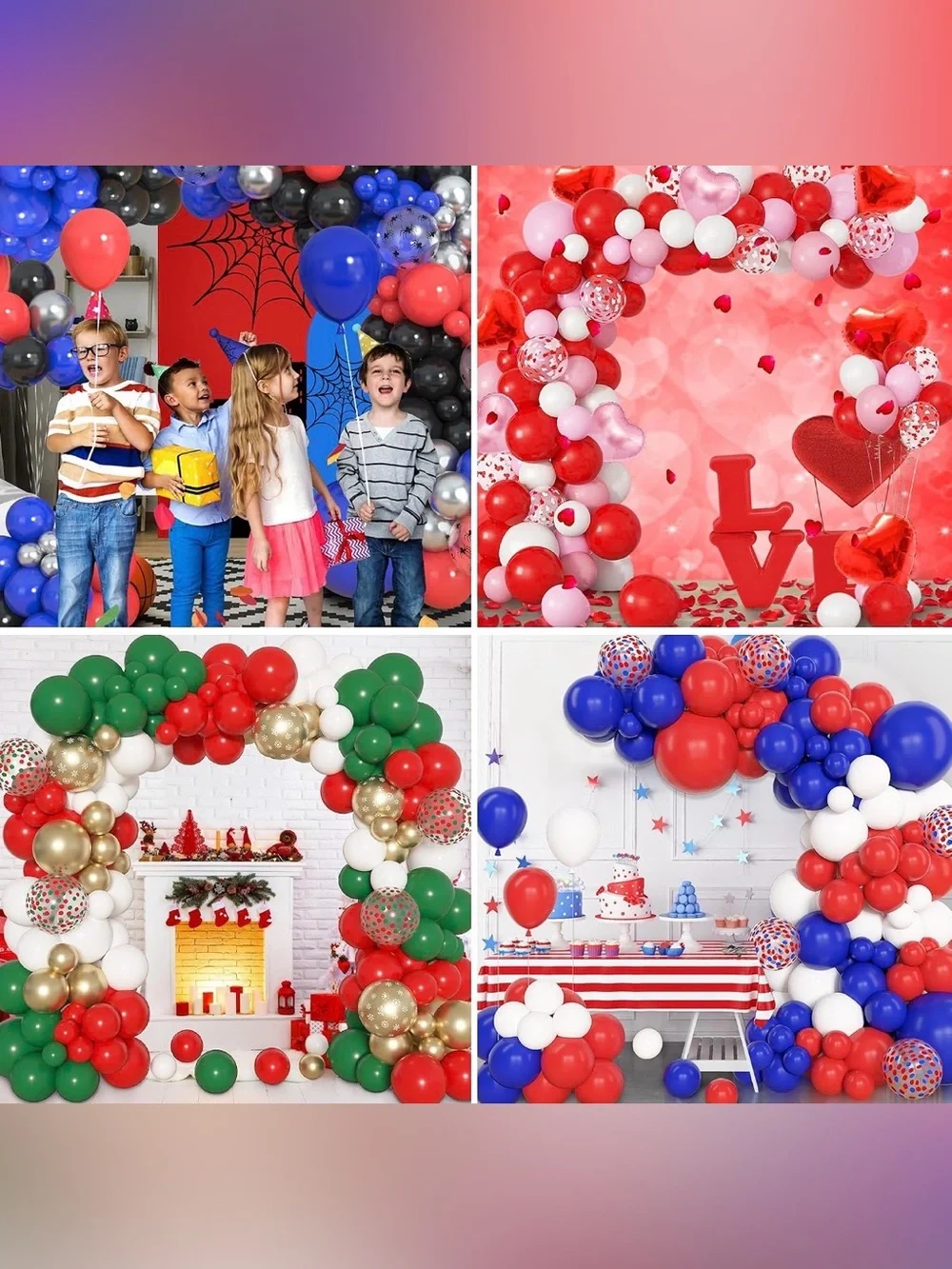 5for$10 Red Balloon Garland 120Pc Holiday Christmas Party And Birthday Party